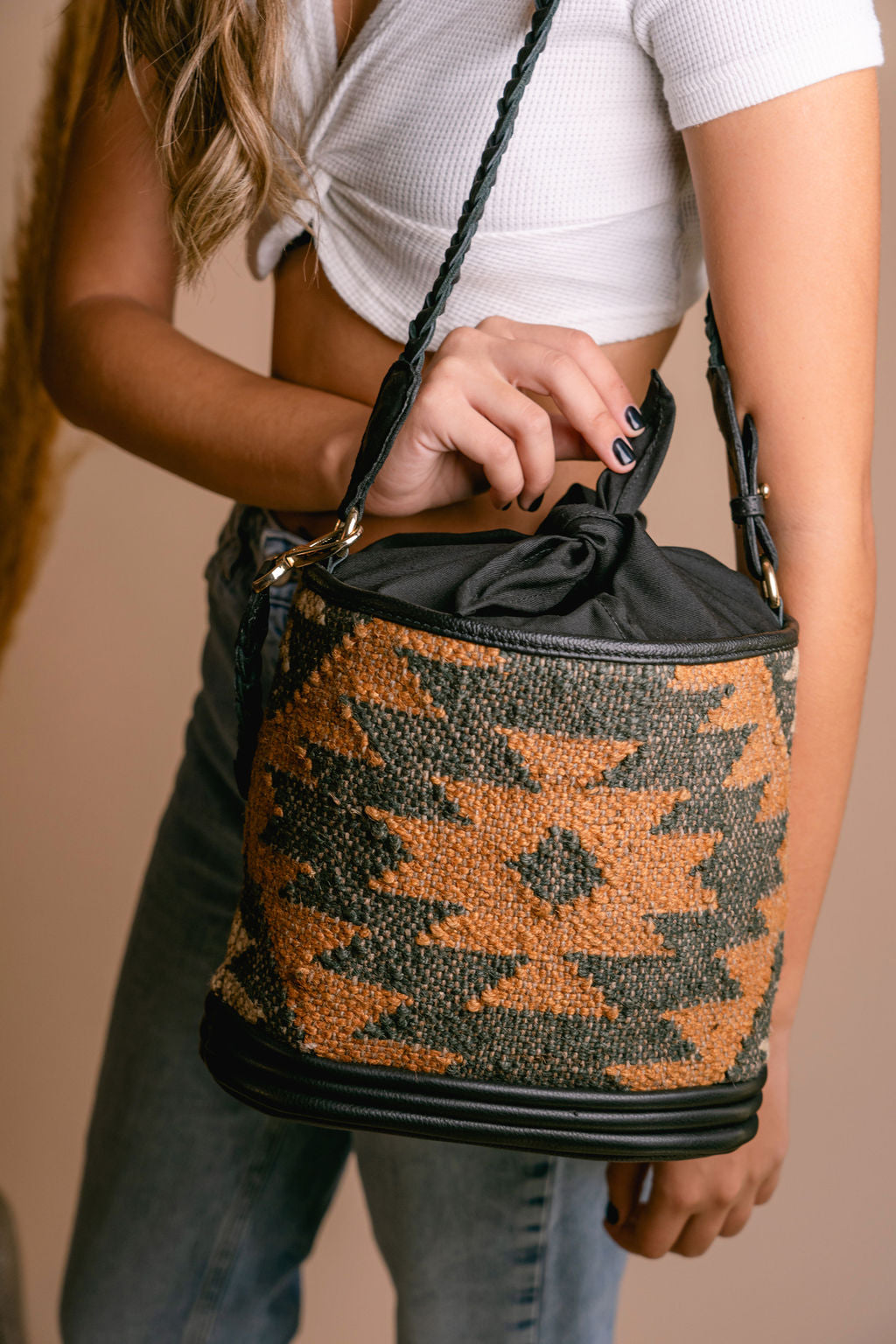 Boho Bucket Bag India Dark