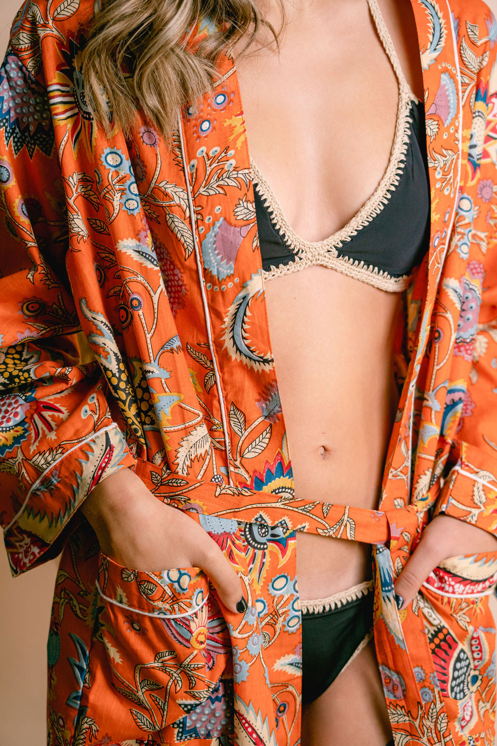 Orange Floral Kimono
