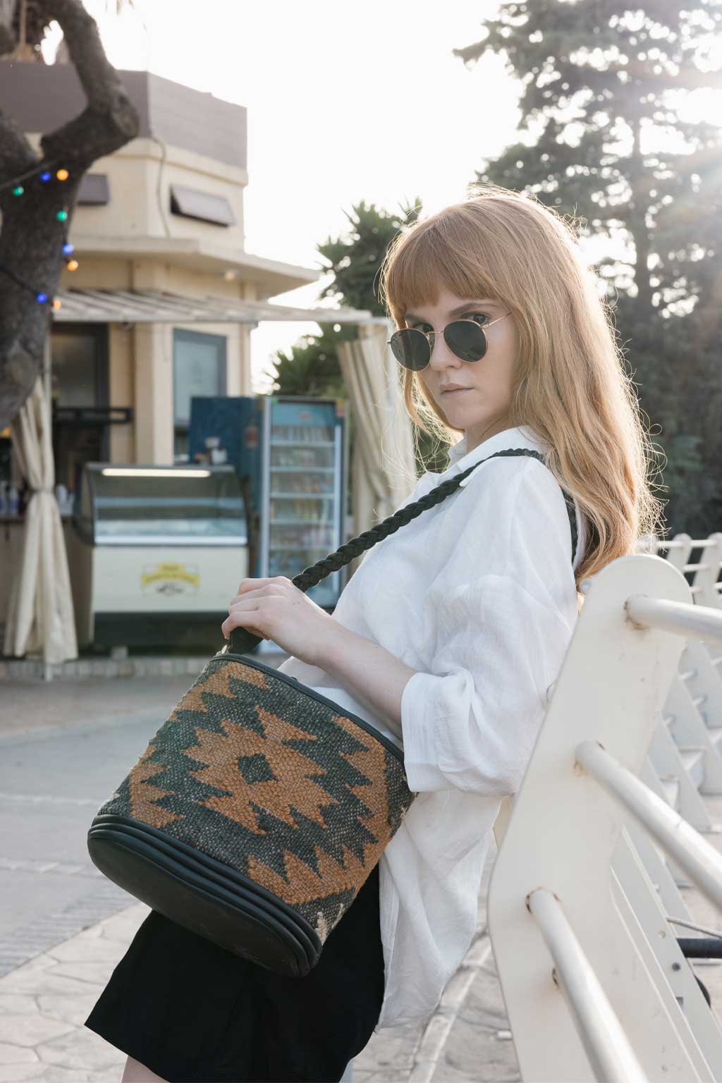 Boho Bucket Bag India Dark