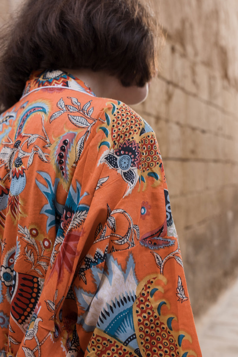 Orange Floral Kimono