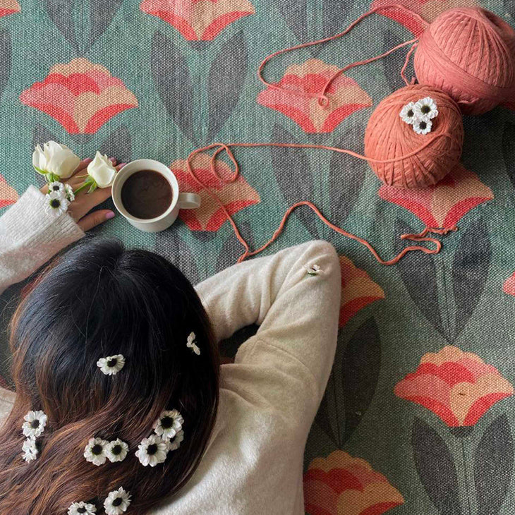 Motivo floreale del tappeto indiano