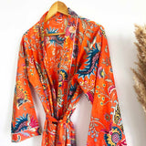 Kimono stampa floreale arancione