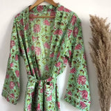 Kimono floreale verde