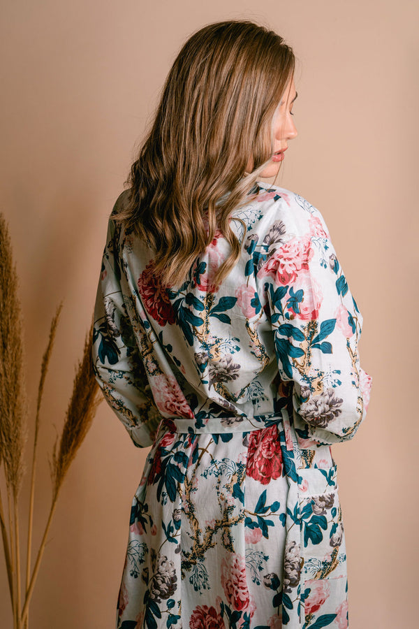 White Floral Kimono